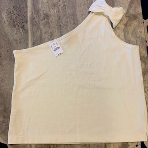 J. Crew Factory One-Shoulder White Tank Top